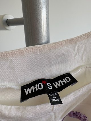 Top blanco Who’s Who con lentejuelas