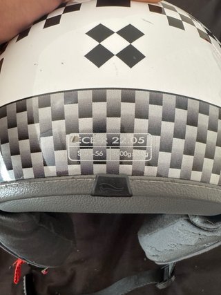 Casco Moto Blanco Cuadros Bandera Italiana
