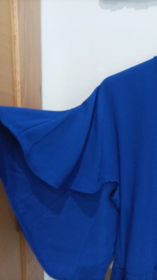 Mono azul y chaqueta bordada