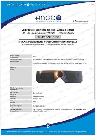 Pack 100x Gafas para Eclipse Solar