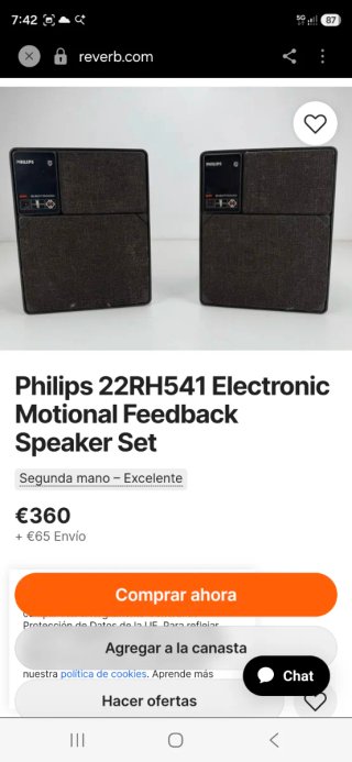 Consola PHILIPS de 1976 con altavoces amplificados