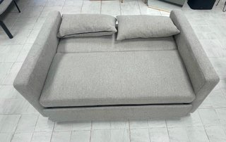 Sofá 2 plazas beige/gris reclinable