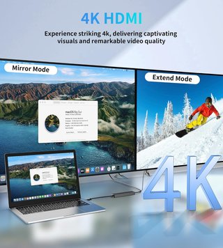 5 en 1 Multipuerto Adaptador Tipo C a HDMI Hub