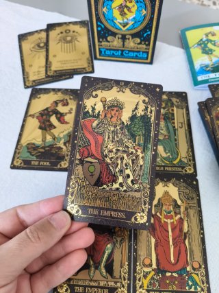 Tarot Negro Y Dorado Nuevo Sin Uso