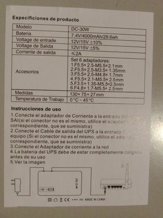 SAI/UPS 12V CAMARAS/SOLAR/ROUTER/CARAVANAS
