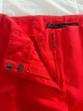Pantalón de traje mujer color rojo