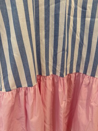 Vestido largo rayas azul y rosa