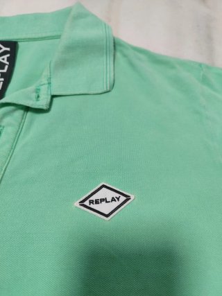 Polo Replay Verde Menta M