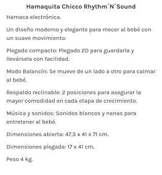 Hamaca bebé chicco