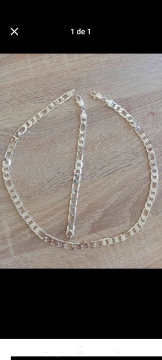 Conjunto de cadena y pulsera de plata 925