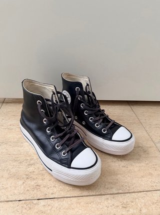 Converse de plataforma altas negras