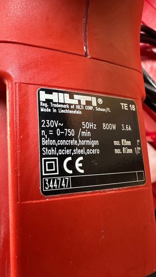 MARTILLO ELECTRICO HILTI TE 16 COMO NUEVO