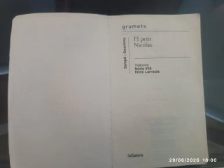 Libro de lectura. El Petit Nicolas
