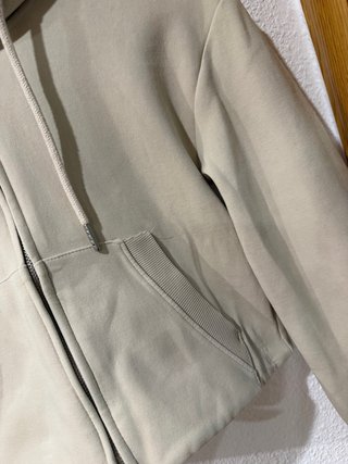 Chaqueta Zara Beige Cremallera Capucha