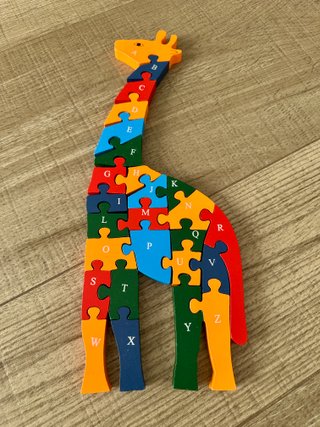 Puzzle Jirafa Madera Letras ABC