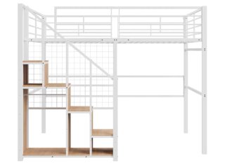 Cama Litera con almacenamiento hierro blanco
