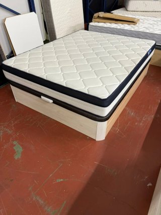 CANAPÉ MADERA TAPA3D+COLCHÓN VITA VISCO 150x190