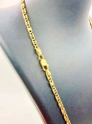 CADENA FÍGARO OJO DE ORO 18K. Peso 13.74g