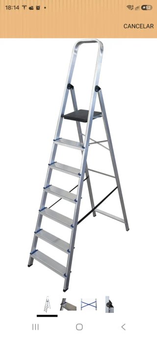 Alquiler Escalera de 7 Peldaños aluminio