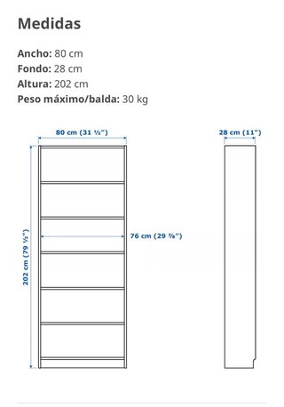 Estantería Billy 80x202x28