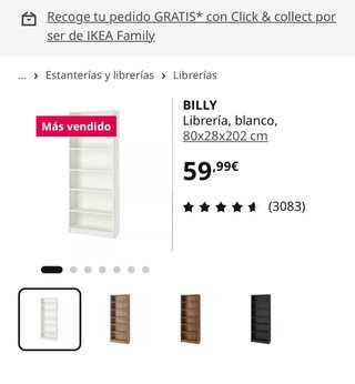 Estantería Billy 80x202x28