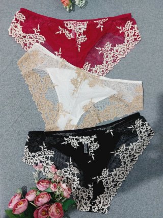 Pack 3 Bragas Bordadas XL