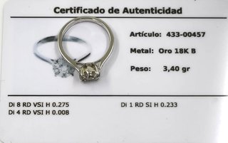 Anillo Oro Blanco 18k  Brillantes 0.516