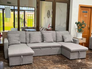 Nuevo sofa cama gris con chaislongue ECONOMICO!!