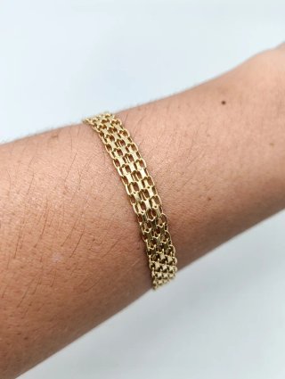 Pulsera Oro 18kt tejido panter