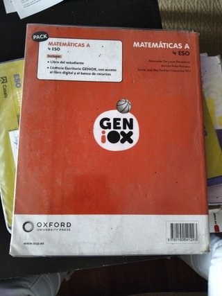 Libro de matemática 4Eso Oxford Geniox