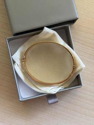 Pulsera brazalete estilo cartier oro 18k