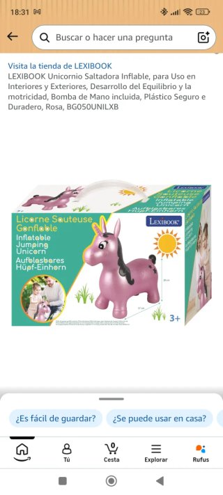 Unicornio Saltador Inflable Rosa