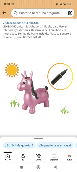Unicornio Saltador Inflable Rosa
