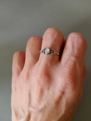 Anillo plata y nácar