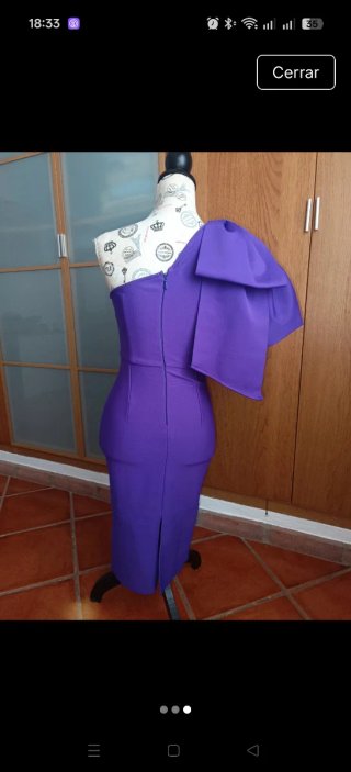 Vestido fiesta coctel morado