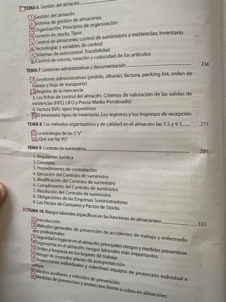 Encargados de Almacén. Temario general