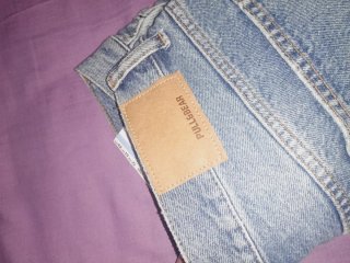 Pantalon vaquero ancho azul pull&bear 42