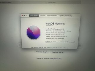 MacBook Pro 15” Retina (2016) – Intel i7, 16 GB RA