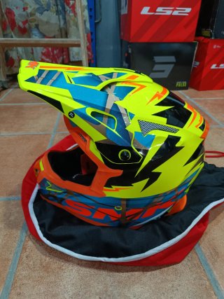Casco Moto Cross SMK fullmine Amarillo y Naranja