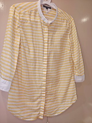 Camisa Tommy Hilfiger Rayas Amarillas Talla S