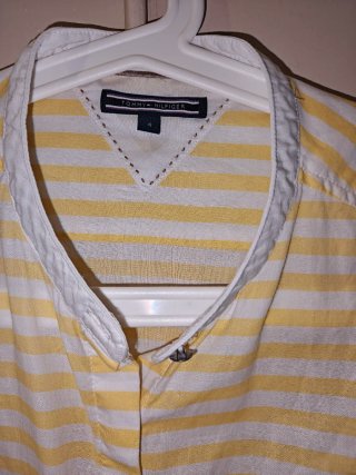 Camisa Tommy Hilfiger Rayas Amarillas Talla S