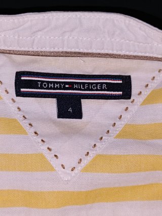 Camisa Tommy Hilfiger Rayas Amarillas Talla S
