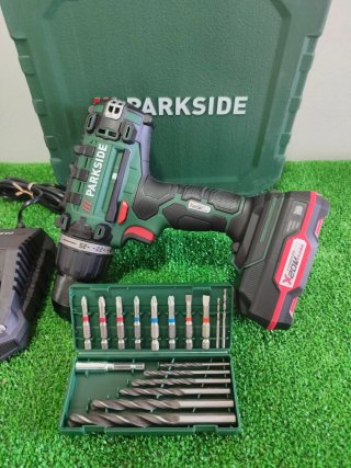 Taladro Parkside con maletín y accesorios