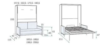 CAMA ABATIBLE CON SOFÁ ROMA