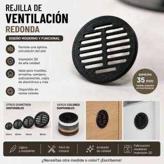 Rejilla de ventilación redonda camper