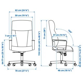 Silla de oficina Ikea Millberget Negra