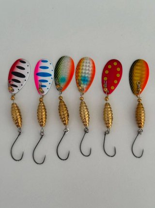 Lote de 6 cucharillas  para trucha N2 7gr
