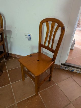 Conjunto muebles madera salón comedor