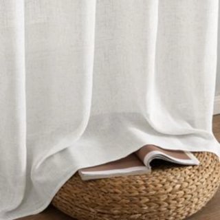 Cortina semitransparentes lino Blanco 245x200