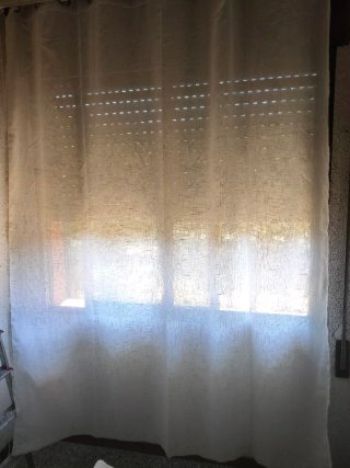 Cortina semitransparentes lino Blanco 245x200